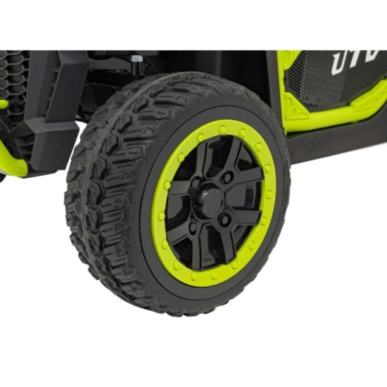 JOKO Elektrické Autíčko Farmer Truck UTV Racing 4x4 24V, Elektrická Vyklápacia Vlečka, Dvojmiestne Kožené sedadlo, Penové kolesá