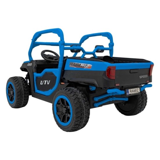 JOKO Elektrické Autíčko Farmer Truck UTV Racing 4x4 24V, Elektrická Vyklápacia Vlečka, Dvojmiestne Kožené sedadlo, Penové kolesá