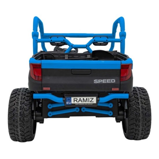 JOKO Elektrické Autíčko Farmer Truck UTV Racing 4x4 24V, Elektrická Vyklápacia Vlečka, Dvojmiestne Kožené sedadlo, Penové kolesá