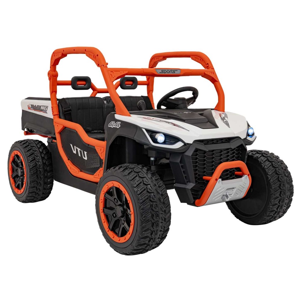 JOKO Elektrické Autíčko Farmer Truck UTV Racing 4x4 24V, Elektrická Vyklápacia Vlečka, Dvojmiestne Kožené sedadlo, Penové kolesá