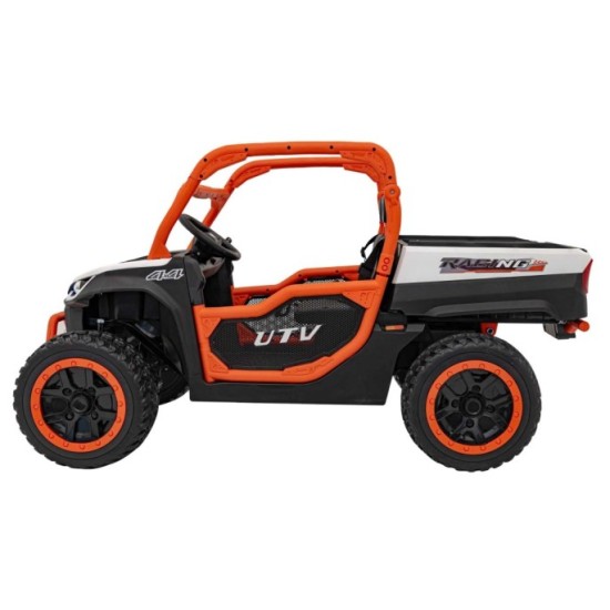 JOKO Elektrické Autíčko Farmer Truck UTV Racing 4x4 24V, Elektrická Vyklápacia Vlečka, Dvojmiestne Kožené sedadlo, Penové kolesá