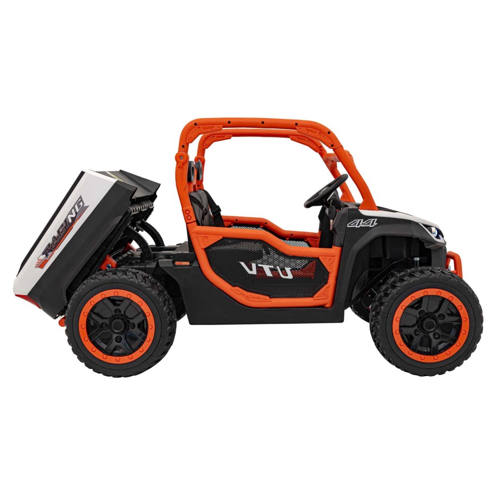 JOKO Elektrické Autíčko Farmer Truck UTV Racing 4x4 24V, Elektrická Vyklápacia Vlečka, Dvojmiestne Kožené sedadlo, Penové kolesá