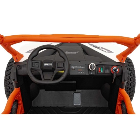 JOKO Elektrické Autíčko Farmer Truck UTV Racing 4x4 24V, Elektrická Vyklápacia Vlečka, Dvojmiestne Kožené sedadlo, Penové kolesá