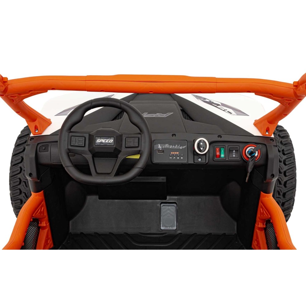 JOKO Elektrické Autíčko Farmer Truck UTV Racing 4x4 24V, Elektrická Vyklápacia Vlečka, Dvojmiestne Kožené sedadlo, Penové kolesá