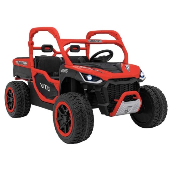 JOKO Elektrické Autíčko Farmer Truck UTV Racing 4x4 24V, Elektrická Vyklápacia Vlečka, Dvojmiestne Kožené sedadlo, Penové kolesá
