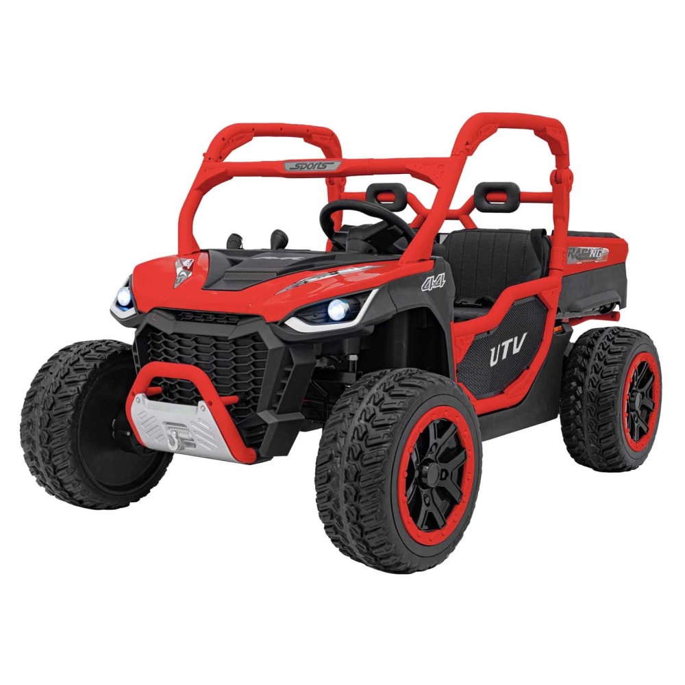 JOKO Elektrické Autíčko Farmer Truck UTV Racing 4x4 24V, Elektrická Vyklápacia Vlečka, Dvojmiestne Kožené sedadlo, Penové kolesá