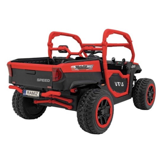 JOKO Elektrické Autíčko Farmer Truck UTV Racing 4x4 24V, Elektrická Vyklápacia Vlečka, Dvojmiestne Kožené sedadlo, Penové kolesá