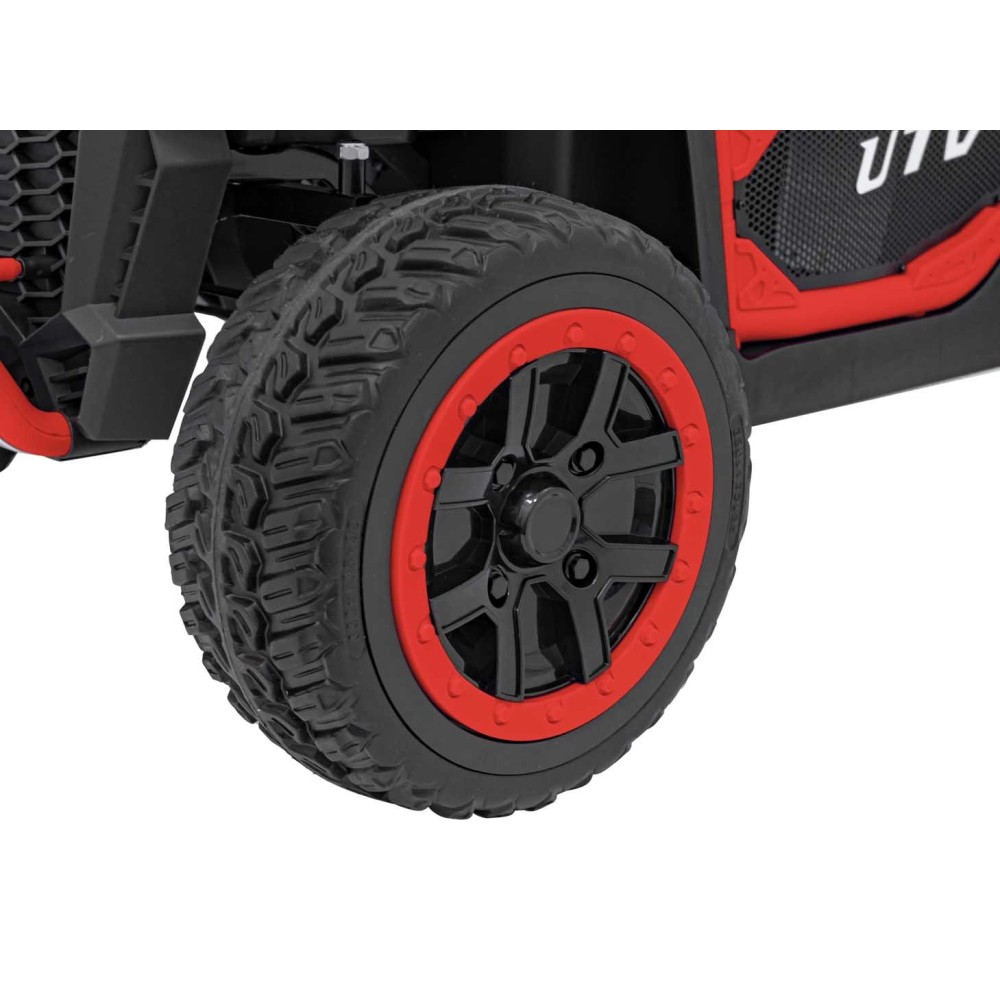 JOKO Elektrické Autíčko Farmer Truck UTV Racing 4x4 24V, Elektrická Vyklápacia Vlečka, Dvojmiestne Kožené sedadlo, Penové kolesá