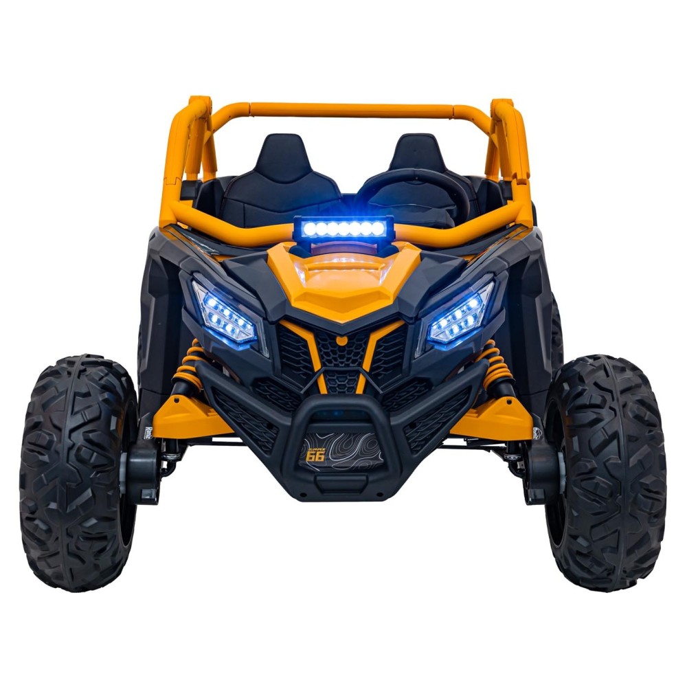 JOKO Elektrické autíčko Buggy SR Super 66 4x4 24V, Dvojmiestne Kožené sedadlo, Penové kolesá, FM rádio, Funkcia Hojdania, žlté