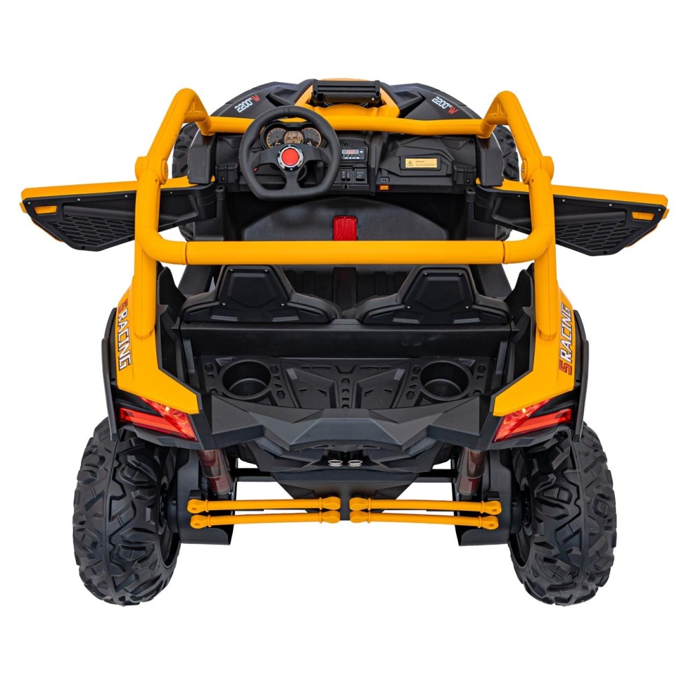 JOKO Elektrické autíčko Buggy SR Super 66 4x4 24V, Dvojmiestne Kožené sedadlo, Penové kolesá, FM rádio, Funkcia Hojdania, žlté