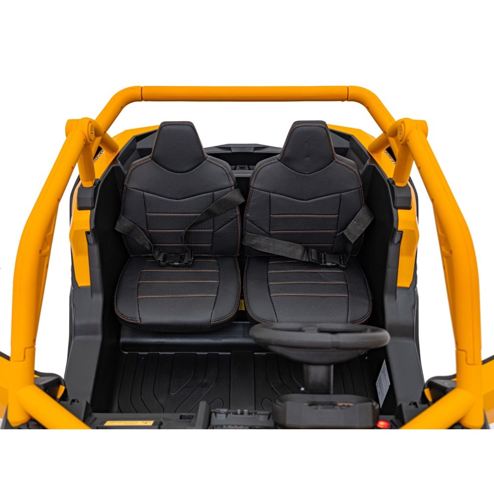 JOKO Elektrické autíčko Buggy SR Super 66 4x4 24V, Dvojmiestne Kožené sedadlo, Penové kolesá, FM rádio, Funkcia Hojdania, žlté