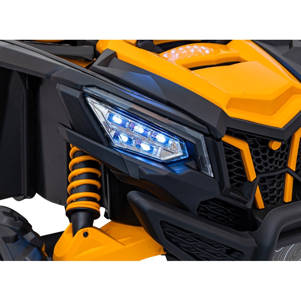 JOKO Elektrické autíčko Buggy SR Super 66 4x4 24V, Dvojmiestne Kožené sedadlo, Penové kolesá, FM rádio, Funkcia Hojdania, žlté