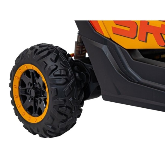 JOKO Elektrické autíčko Buggy SR Super 66 4x4 24V, Dvojmiestne Kožené sedadlo, Penové kolesá, FM rádio, Funkcia Hojdania, žlté