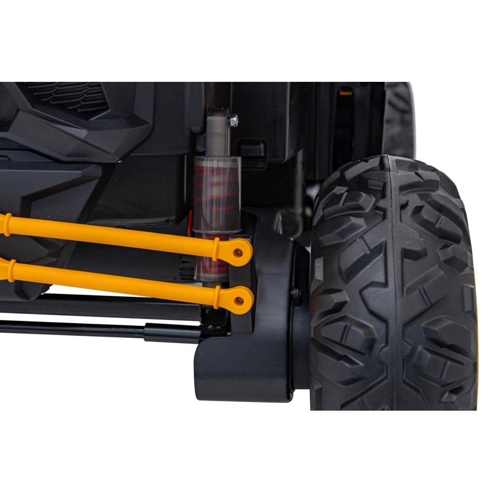 JOKO Elektrické autíčko Buggy SR Super 66 4x4 24V, Dvojmiestne Kožené sedadlo, Penové kolesá, FM rádio, Funkcia Hojdania, žlté