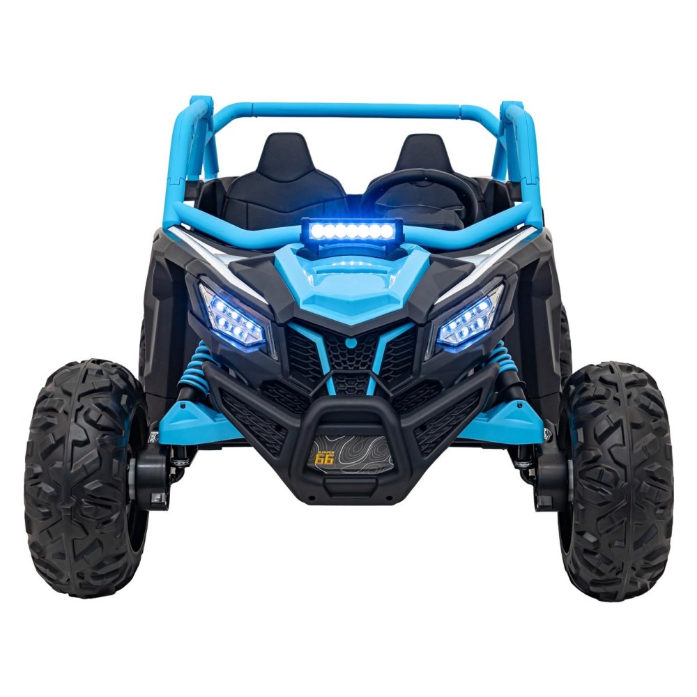JOKO Elektrické autíčko Buggy SR Super 66 4x4 24V, Dvojmiestne Kožené sedadlo, Penové kolesá, FM rádio, Funkcia Hojdania, modré
