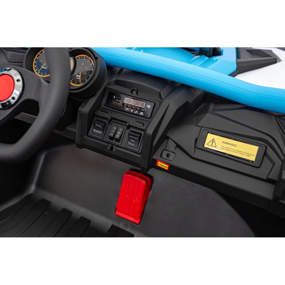 JOKO Elektrické autíčko Buggy SR Super 66 4x4 24V, Dvojmiestne Kožené sedadlo, Penové kolesá, FM rádio, Funkcia Hojdania, modré