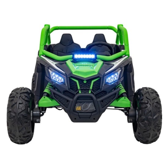 JOKO Elektrické autíčko Buggy SR Super 66 4x4 24V, Dvojmiestne Kožené sedadlo, Penové kolesá, FM rádio, Funkcia Hojdania, zelené