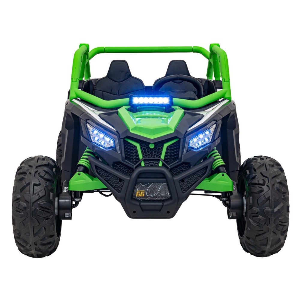 JOKO Elektrické autíčko Buggy SR Super 66 4x4 24V, Dvojmiestne Kožené sedadlo, Penové kolesá, FM rádio, Funkcia Hojdania, zelené