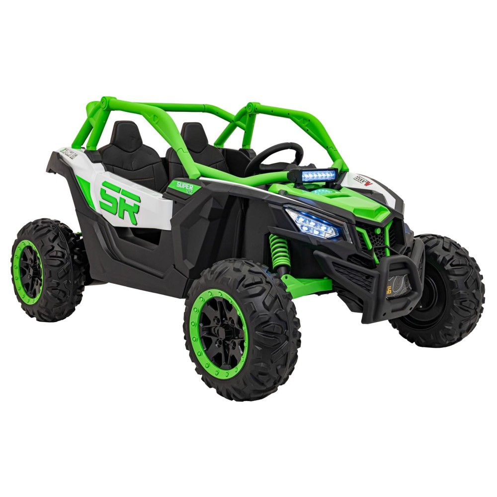 JOKO Elektrické autíčko Buggy SR Super 66 4x4 24V, Dvojmiestne Kožené sedadlo, Penové kolesá, FM rádio, Funkcia Hojdania, zelené