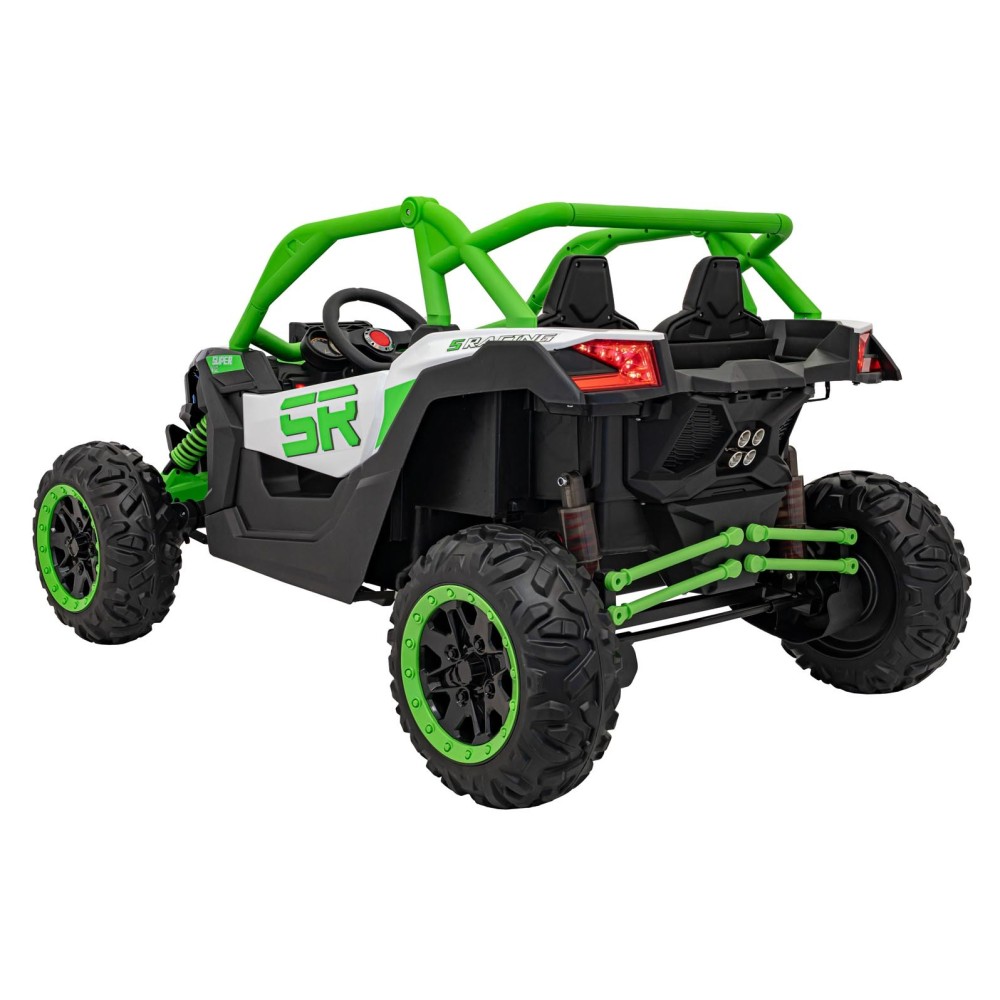 JOKO Elektrické autíčko Buggy SR Super 66 4x4 24V, Dvojmiestne Kožené sedadlo, Penové kolesá, FM rádio, Funkcia Hojdania, zelené