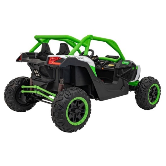 JOKO Elektrické autíčko Buggy SR Super 66 4x4 24V, Dvojmiestne Kožené sedadlo, Penové kolesá, FM rádio, Funkcia Hojdania, zelené
