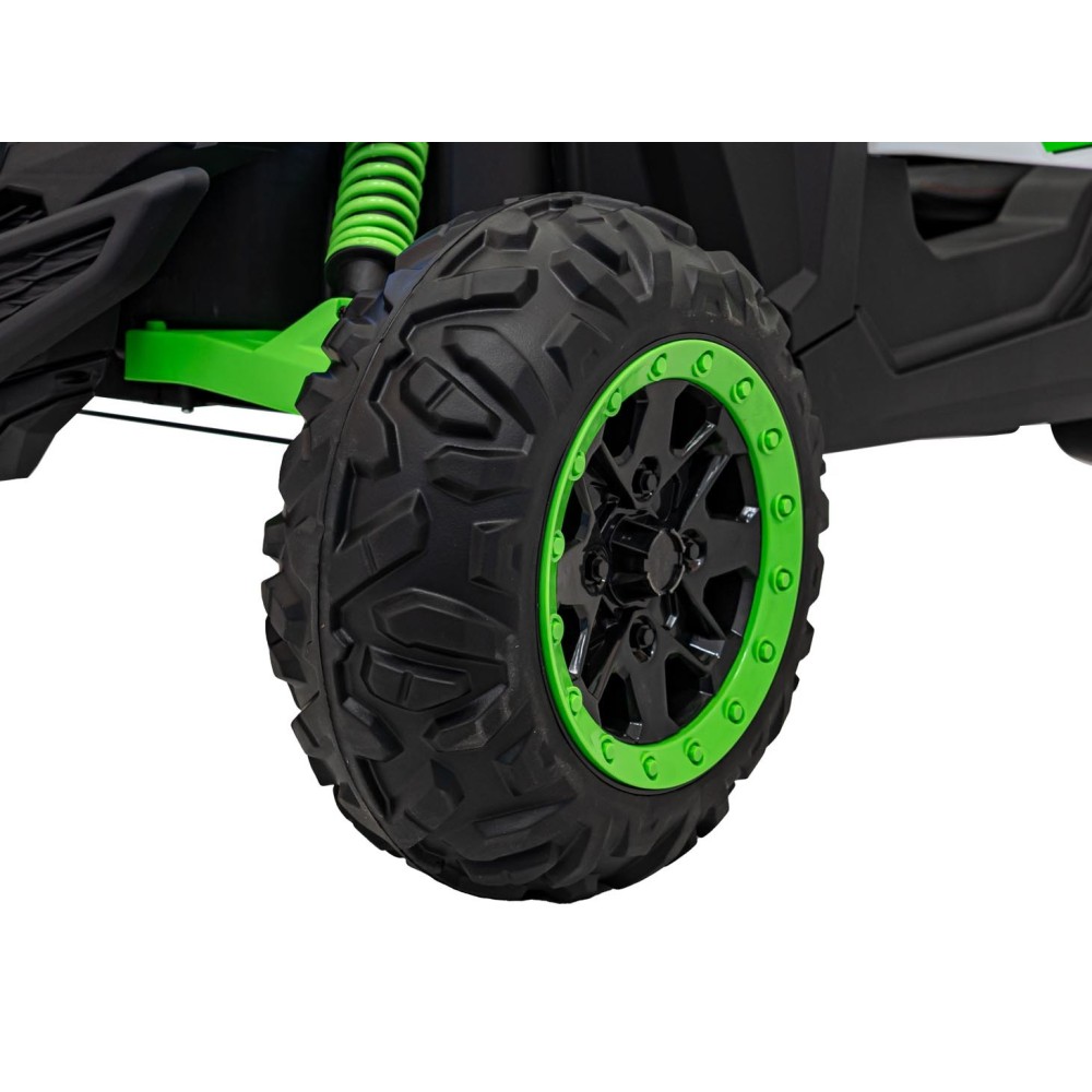 JOKO Elektrické autíčko Buggy SR Super 66 4x4 24V, Dvojmiestne Kožené sedadlo, Penové kolesá, FM rádio, Funkcia Hojdania, zelené