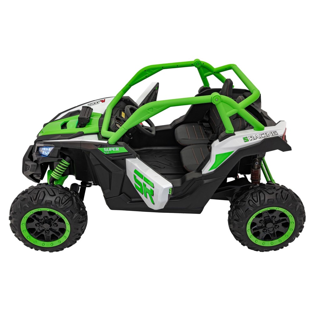 JOKO Elektrické autíčko Buggy SR Super 66 4x4 24V, Dvojmiestne Kožené sedadlo, Penové kolesá, FM rádio, Funkcia Hojdania, zelené
