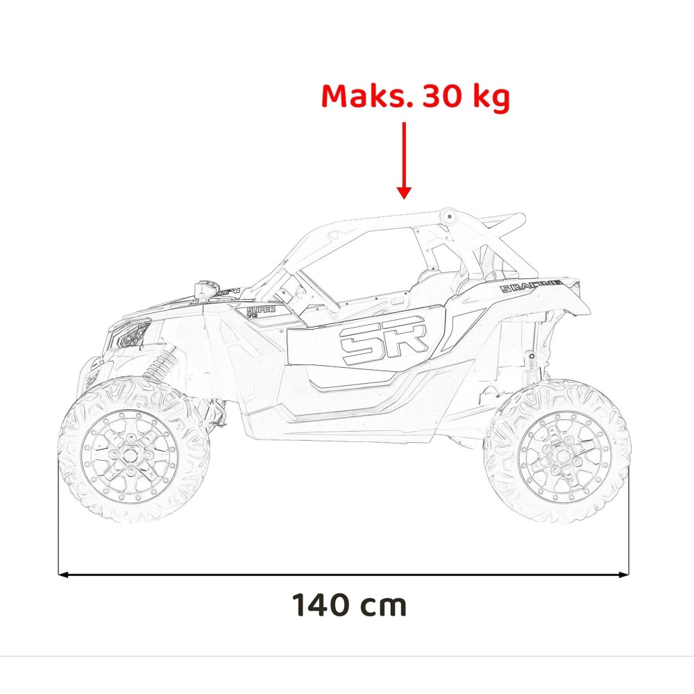 JOKO Elektrické autíčko Buggy SR Super 66 4x4 24V, Dvojmiestne Kožené sedadlo, Penové kolesá, FM rádio, Funkcia Hojdania, zelené