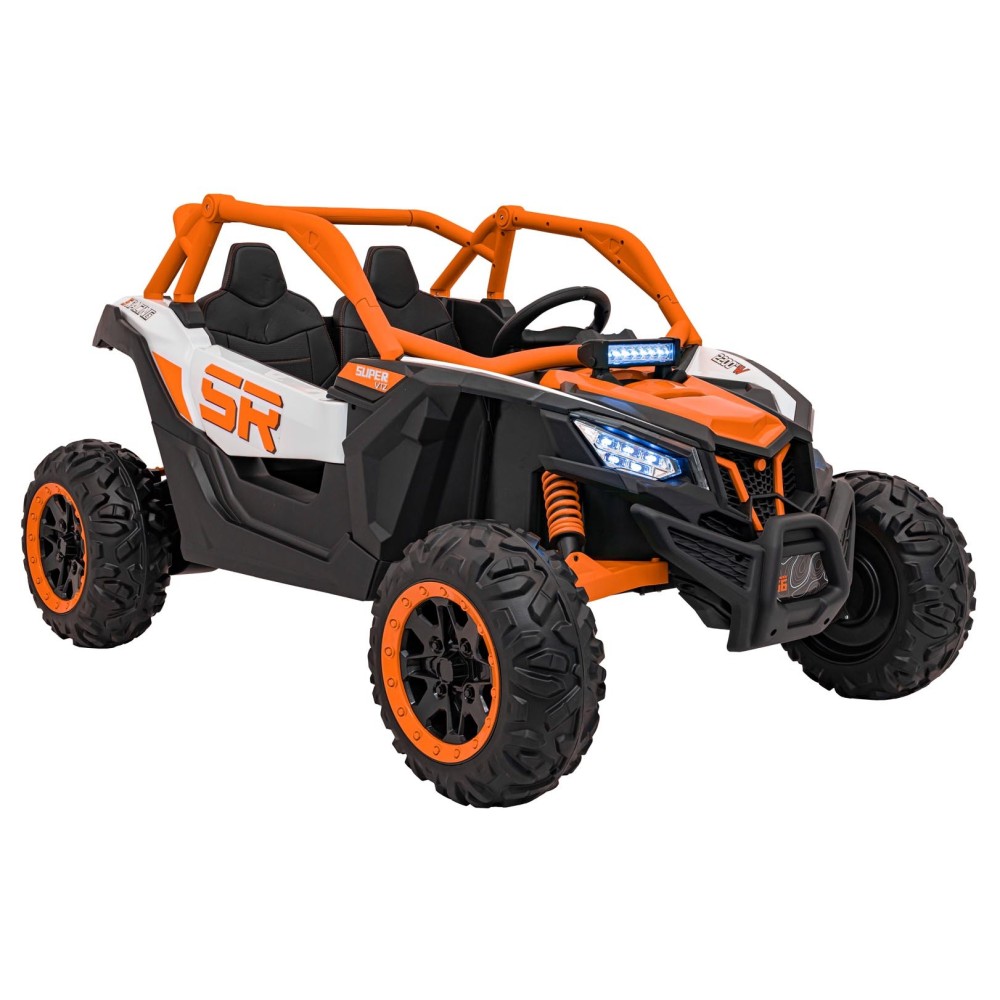 JOKO Elektrické autíčko Buggy SR Super 66 4x4 24V, Dvojmiestne Kožené sedadlo, Penové kolesá, FM rádio, Funkcia Hojdania, oranžo