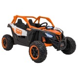 JOKO Elektrické autíčko Buggy SR Super 66 4x4 24V, Dvojmiestne Kožené sedadlo, Penové kolesá, FM rádio, Funkcia Hojdania, oranžo