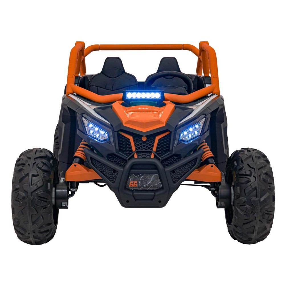 JOKO Elektrické autíčko Buggy SR Super 66 4x4 24V, Dvojmiestne Kožené sedadlo, Penové kolesá, FM rádio, Funkcia Hojdania, oranžo
