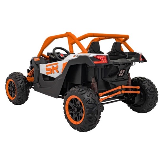 JOKO Elektrické autíčko Buggy SR Super 66 4x4 24V, Dvojmiestne Kožené sedadlo, Penové kolesá, FM rádio, Funkcia Hojdania, oranžo