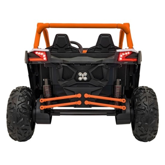 JOKO Elektrické autíčko Buggy SR Super 66 4x4 24V, Dvojmiestne Kožené sedadlo, Penové kolesá, FM rádio, Funkcia Hojdania, oranžo