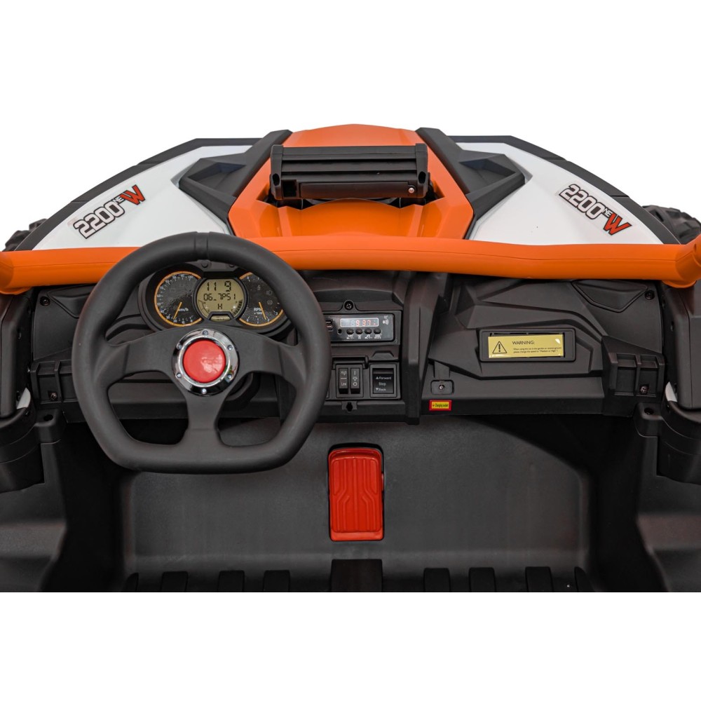 JOKO Elektrické autíčko Buggy SR Super 66 4x4 24V, Dvojmiestne Kožené sedadlo, Penové kolesá, FM rádio, Funkcia Hojdania, oranžo