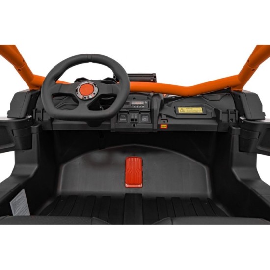 JOKO Elektrické autíčko Buggy SR Super 66 4x4 24V, Dvojmiestne Kožené sedadlo, Penové kolesá, FM rádio, Funkcia Hojdania, oranžo