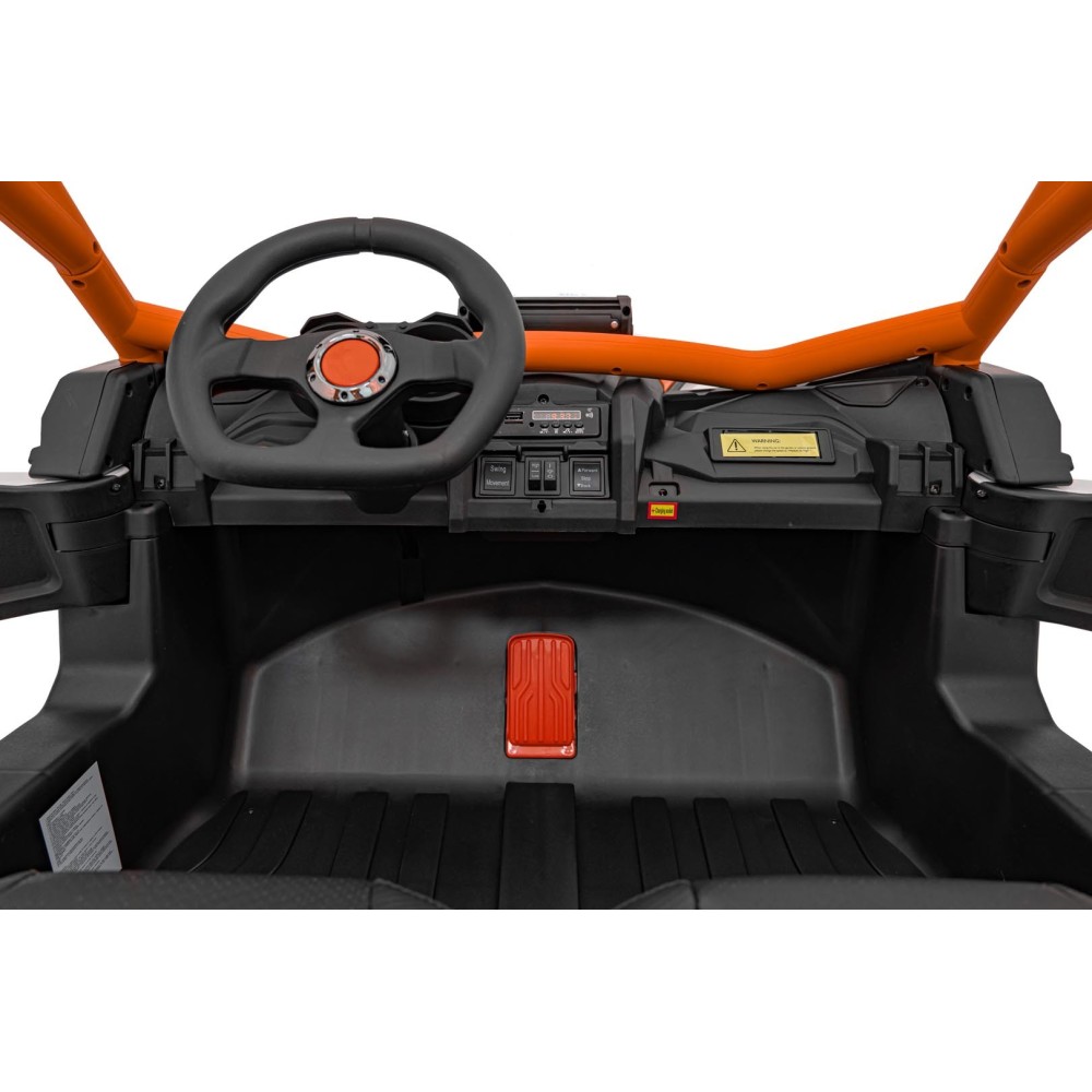 JOKO Elektrické autíčko Buggy SR Super 66 4x4 24V, Dvojmiestne Kožené sedadlo, Penové kolesá, FM rádio, Funkcia Hojdania, oranžo