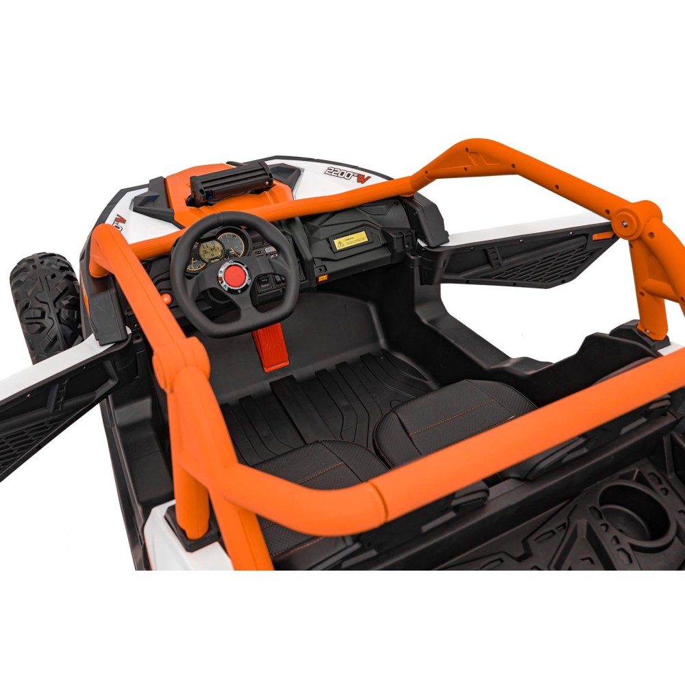 JOKO Elektrické autíčko Buggy SR Super 66 4x4 24V, Dvojmiestne Kožené sedadlo, Penové kolesá, FM rádio, Funkcia Hojdania, oranžo