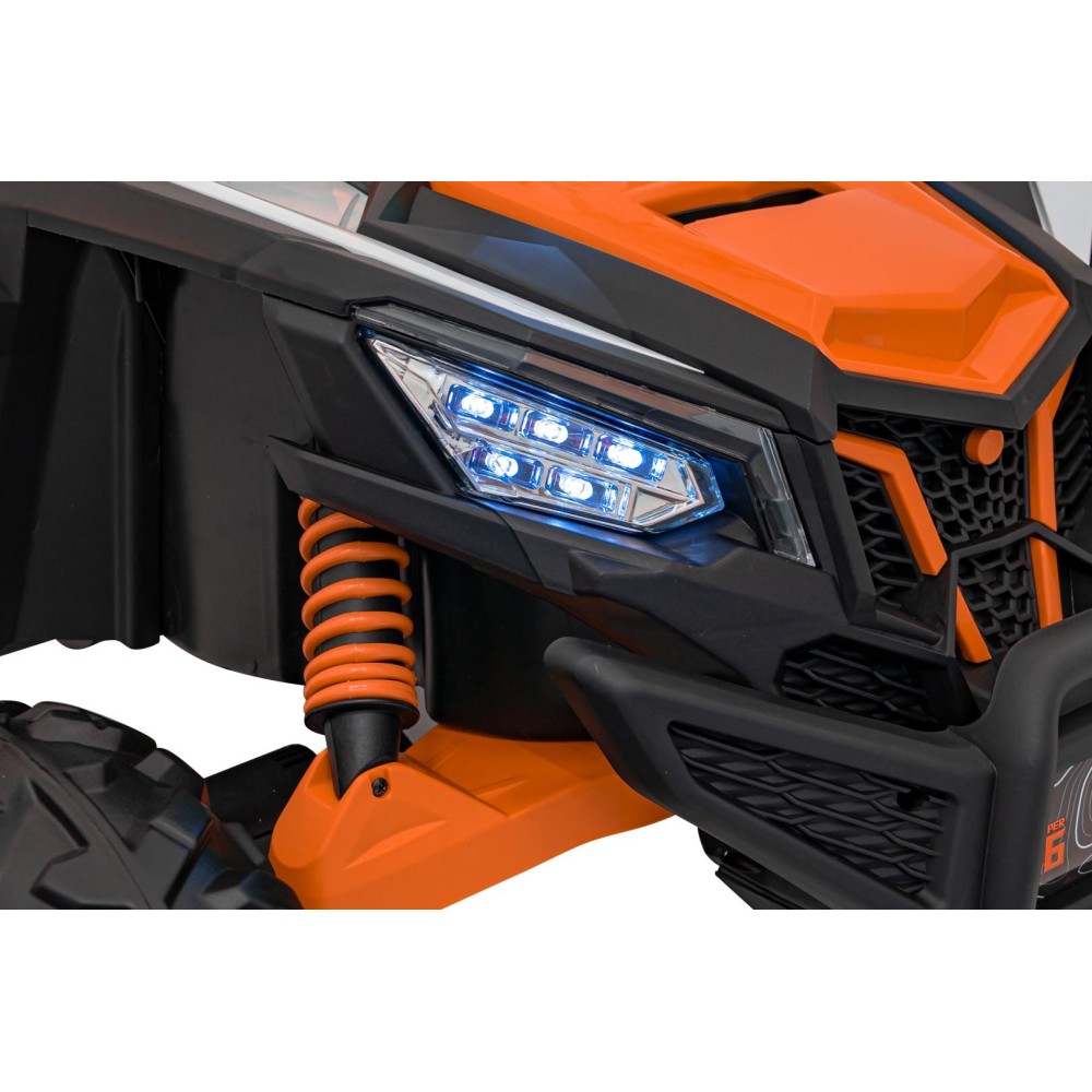 JOKO Elektrické autíčko Buggy SR Super 66 4x4 24V, Dvojmiestne Kožené sedadlo, Penové kolesá, FM rádio, Funkcia Hojdania, oranžo
