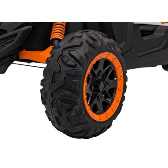 JOKO Elektrické autíčko Buggy SR Super 66 4x4 24V, Dvojmiestne Kožené sedadlo, Penové kolesá, FM rádio, Funkcia Hojdania, oranžo