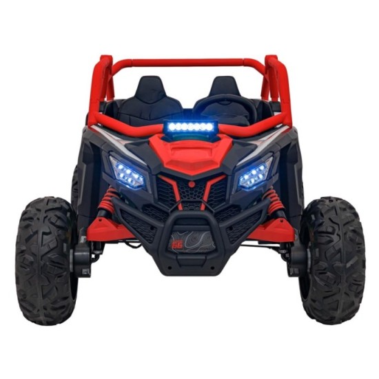 JOKO Elektrické autíčko Buggy SR Super 66 4x4 24V, Dvojmiestne Kožené sedadlo, Penové kolesá, FM rádio, Funkcia Hojdania, červen