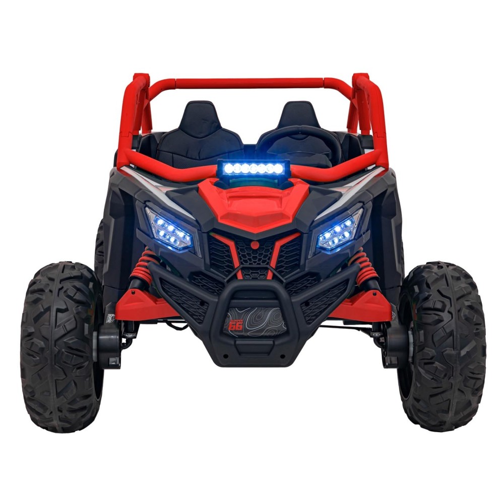 JOKO Elektrické autíčko Buggy SR Super 66 4x4 24V, Dvojmiestne Kožené sedadlo, Penové kolesá, FM rádio, Funkcia Hojdania, červen