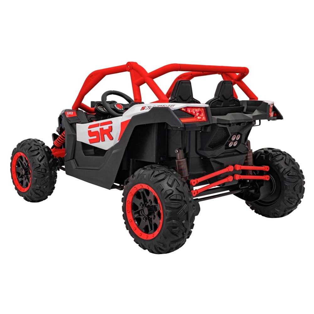 JOKO Elektrické autíčko Buggy SR Super 66 4x4 24V, Dvojmiestne Kožené sedadlo, Penové kolesá, FM rádio, Funkcia Hojdania, červen