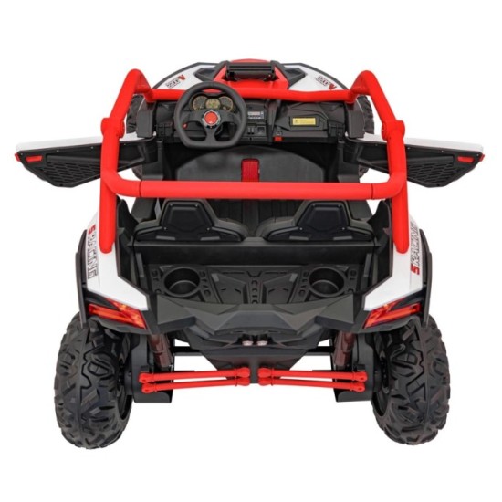 JOKO Elektrické autíčko Buggy SR Super 66 4x4 24V, Dvojmiestne Kožené sedadlo, Penové kolesá, FM rádio, Funkcia Hojdania, červen