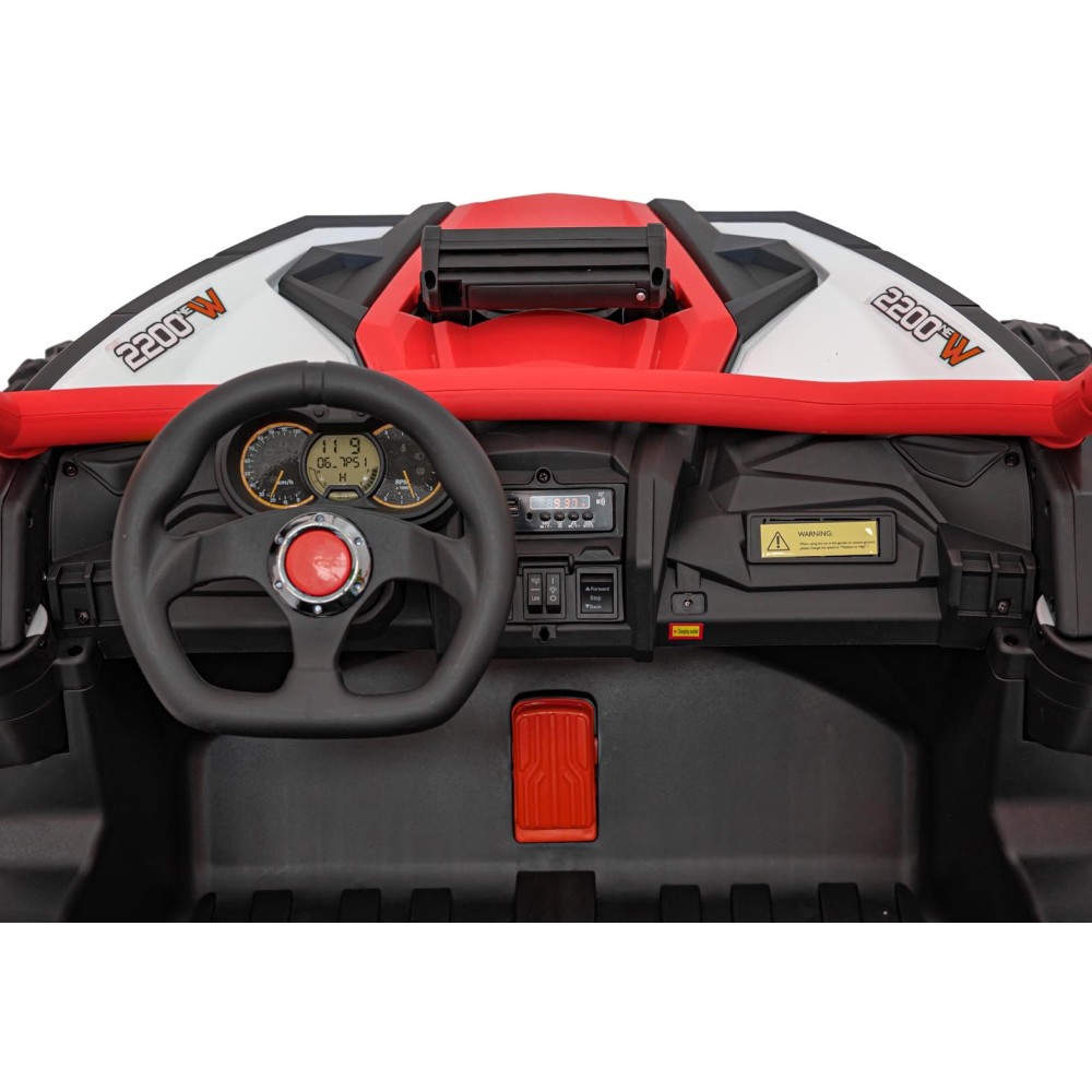 JOKO Elektrické autíčko Buggy SR Super 66 4x4 24V, Dvojmiestne Kožené sedadlo, Penové kolesá, FM rádio, Funkcia Hojdania, červen