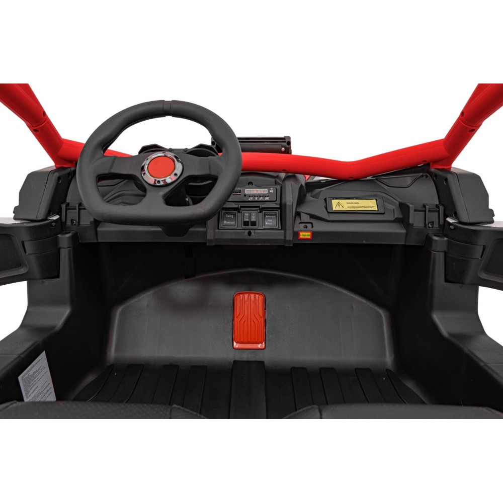 JOKO Elektrické autíčko Buggy SR Super 66 4x4 24V, Dvojmiestne Kožené sedadlo, Penové kolesá, FM rádio, Funkcia Hojdania, červen