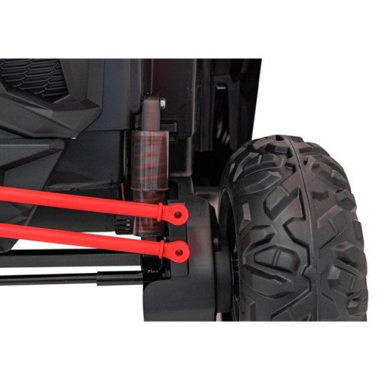 JOKO Elektrické autíčko Buggy SR Super 66 4x4 24V, Dvojmiestne Kožené sedadlo, Penové kolesá, FM rádio, Funkcia Hojdania, červen