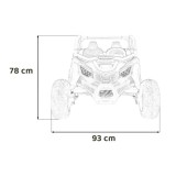 JOKO Elektrické autíčko Buggy SR Super 66 4x4 24V, Dvojmiestne Kožené sedadlo, Penové kolesá, FM rádio, Funkcia Hojdania, červen