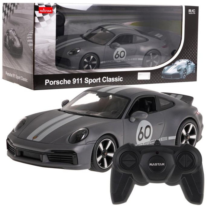 Rastar RC Auto Porsche 911 Sport Classic na diaľkové ovládanie 1:16, sivé