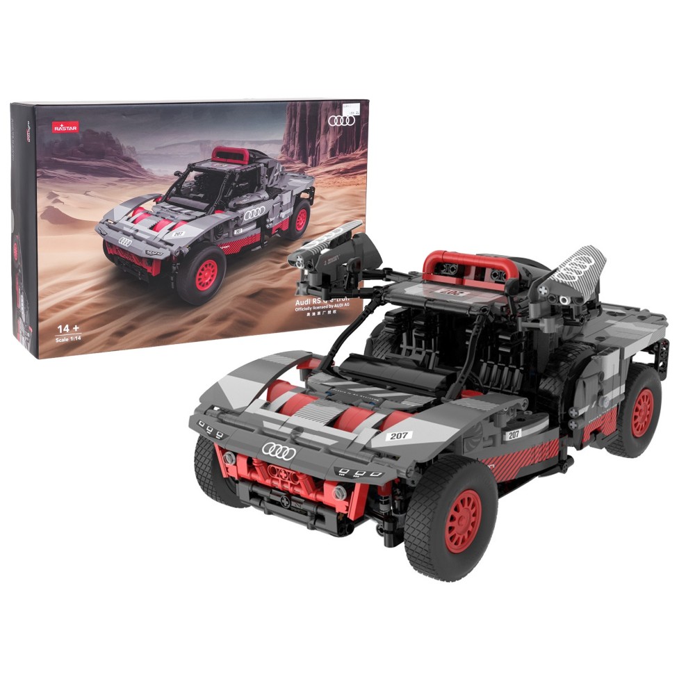 Rastar RC Stavebnica Auto Audi RS Q E-Tron 1:14 na diaľkové ovládanie 1046ks, sivé