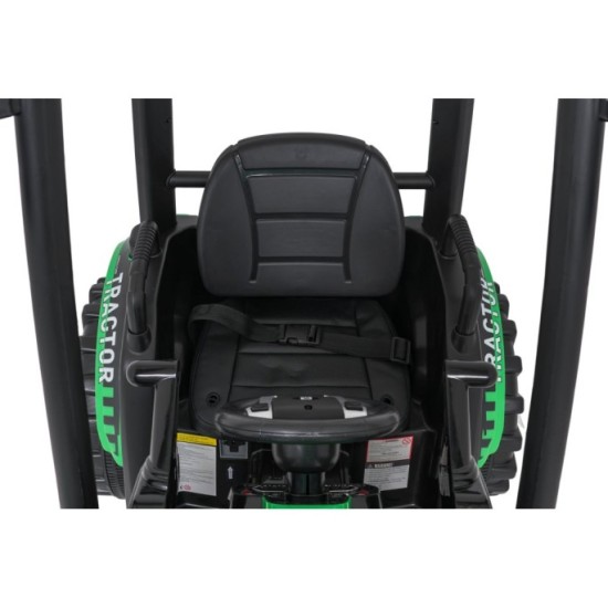 JOKO Elektrický Traktor s predným nakladačom a vlečkou D68, 2x200W 24V, kožené sedadlo, celková dĺžka 233cm, zelený